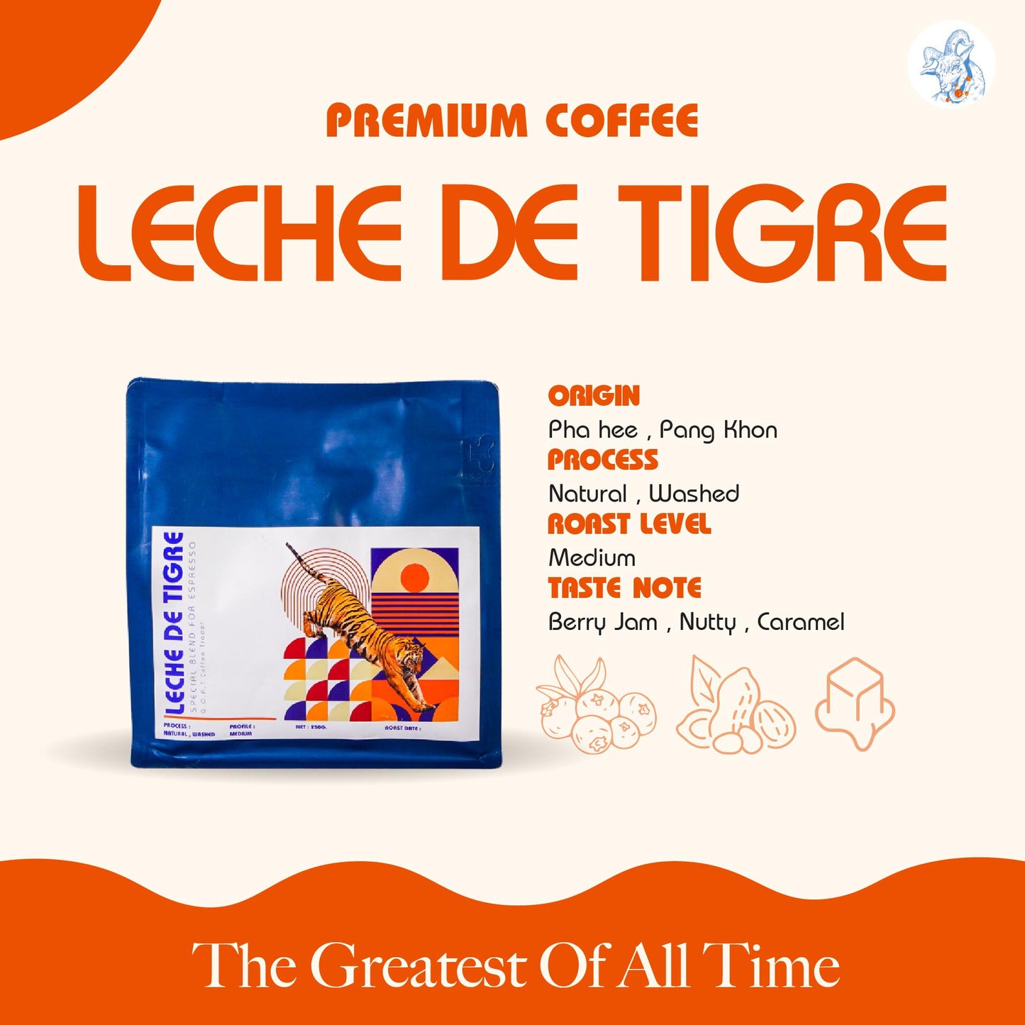 G.O.A.T. Coffee Trader Roasted Coffee Leche De Tigre